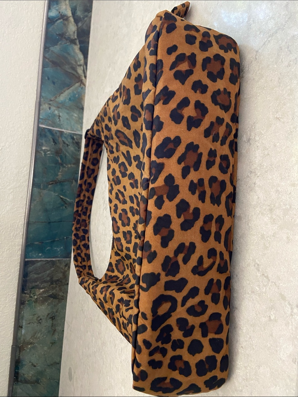 BAGGU Leopard-Print Nylon Shoulder Bag in Brown and Black, Adjustable Strap. - Picture 14 of 16